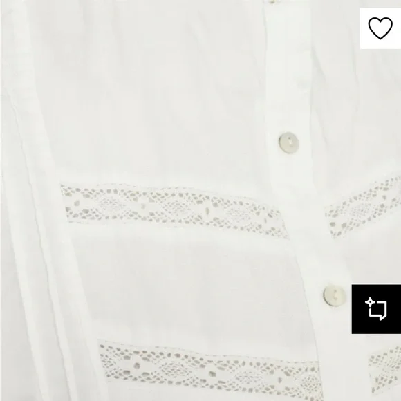 NWT Zara crochet button down shirt - Picture 8 of 9